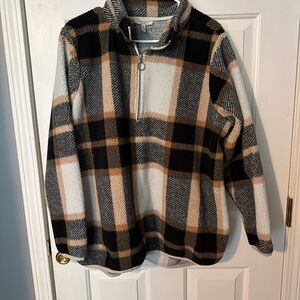 Plaid Half-Zip Sweater
